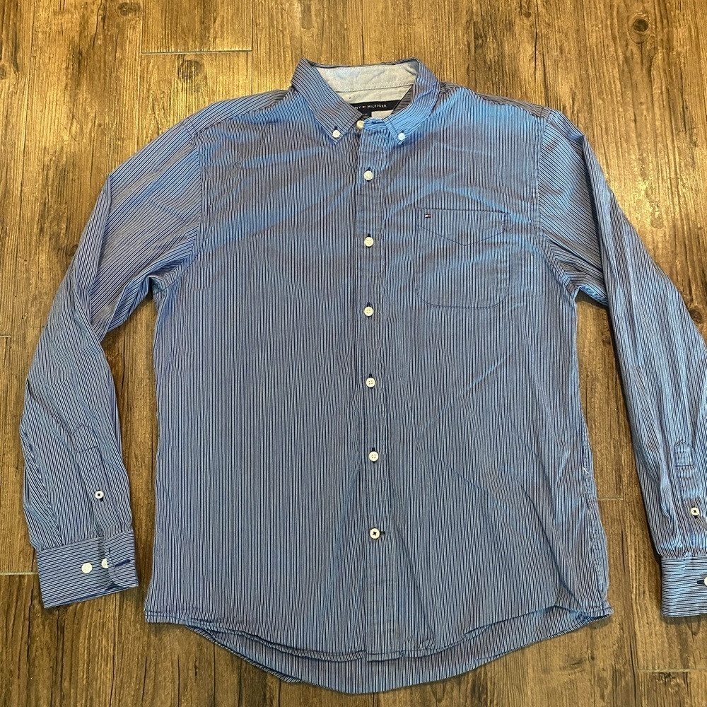Tommy Hilfiger Blue Casual Button Down Shirt L